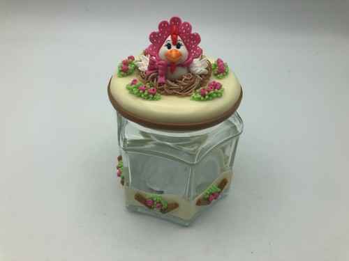 Chicken hen decorated glass - chicken,